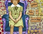 The Smart Girl Says, "Gather Buds of Friendship" ACEO Art Card Print ATC 2.5 by 3.5 Inspirational Friendship Art Print