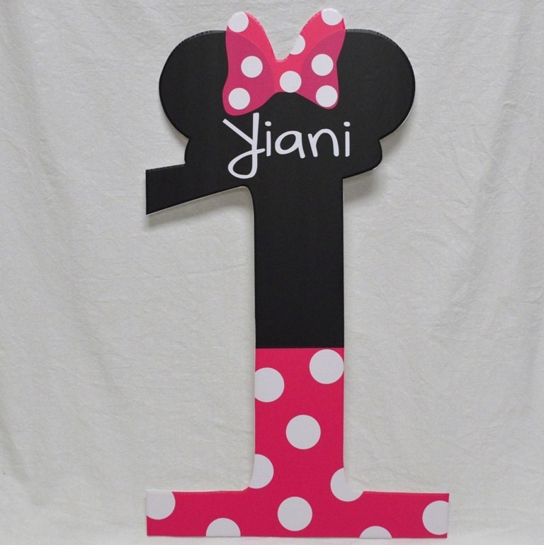 Minnie Mouse - Personalized Number Birthday Sign - Great for Photo Prop or Decoration