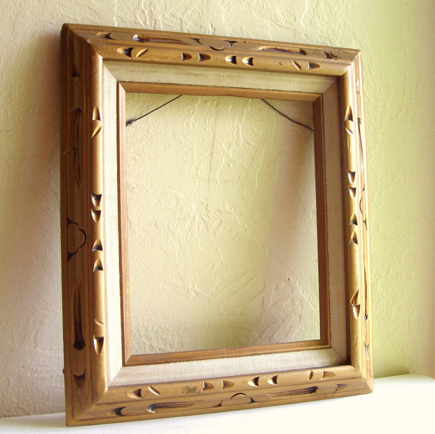 Gold and White Wood Picture Frame Wall Hanging Hollywood Regence 8x10