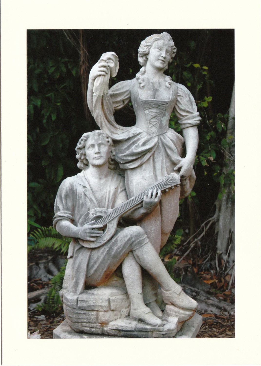Romantic Statue in the Secret Garden Photo Note Cards - Set of 10