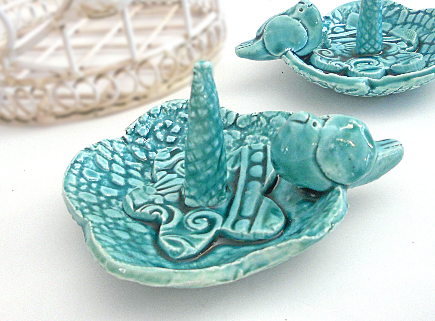 Ring Bowl Bird Ring Dish Holder Bird Bowl Ceramic Pottery