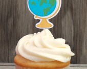 School Days Party - Set of 12 Globe Cupcake Toppers by The Birthday House Il_170x135