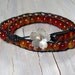 Cherry Blossom Bracelet, Leather Wrap Bracelet, Hapa Girls, Double Wrap, Summer Jewelry, Gift for Her, Gift under 55, Graduation Gift