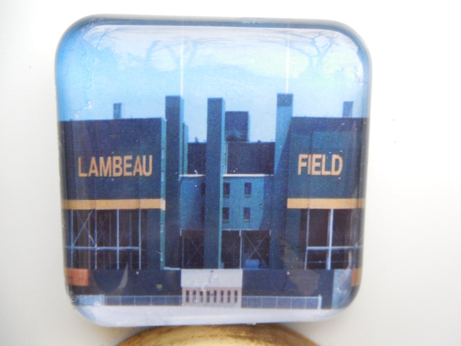 Historic Green Bay Football Stadium  2 inch glass magnet