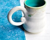modern ceramic Mug  coffee cup white organic vessel Cloud series