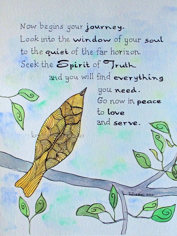 Colorful Inspirational print 8x10 bird art wall decor from original watercolor graduation new job life quest