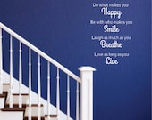 Decal for wall - Do what makes you happy - inspirational words