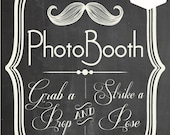 DIY. PRINTABLE PDF. Photo Booth Sign. Photo Booth Prop. Photobooth Prop. Photo Booth.Chalkboard Sign, Wedding Reception. Chalk