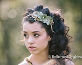 spring woodland flower headband, woodland wedding hair accessory,