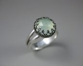 Sea Green Chalcedony Sterling Silver Gemstone Ring