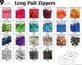 9 Inch 4.5 Ykk Purse Zippers with a Long Handbag Pulls Mix and Match Your Choice of 25 Zippers