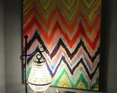 Original ikat chevron 30x40 Rainbow Painting by Jennifer Moreman