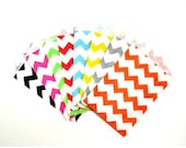 25 Small Chevron Paper Gift Bags or Favor Bags . Choose from 9 Colors . 2.75" x 4"
