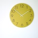 large modern wood wall clock chartreuse, white or wood finish