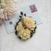 Ivory Collage Large Brooch. Flower Pin. Bridesmaids Gift. Sweater Brooch. Wedding Brooch. Bouquet Brooch. Hand Bouquet Pin. Vintage Style.