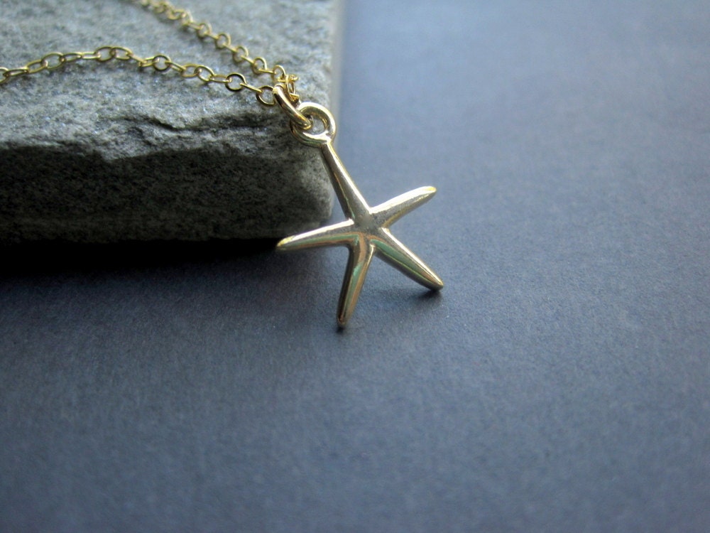 Gold Starfish Necklace - Vermeil Starfish Necklace - Tiny Starfish Necklace - Sea Star Necklace - Minimal Necklace
