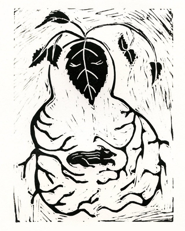 Rosmerta. Original linocut print