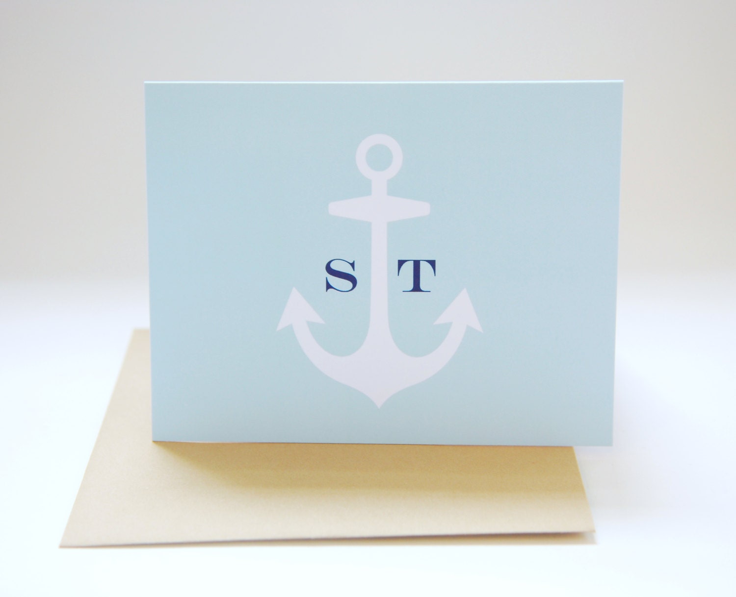 Personalized Folded Notecards - set of 10 - ANCHOR Collection