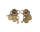 Steampunk Key & Lock Earrings - Unique Vintage - Big Statement - InVintageHeaven