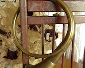 decorative brass horn, vintage musical decor, brass horn