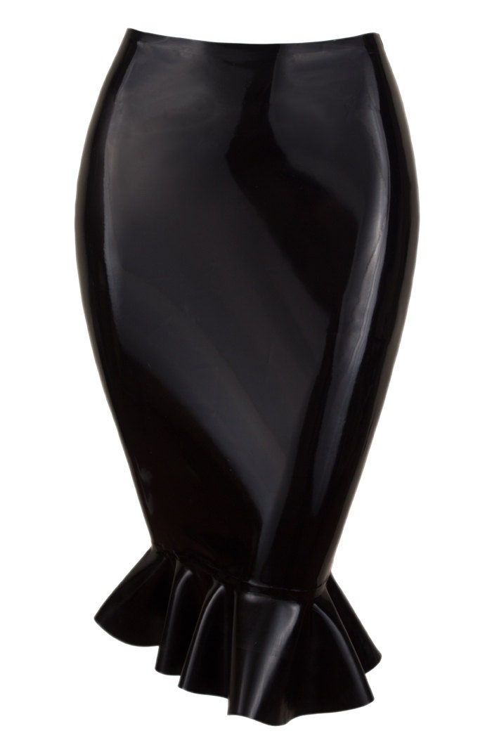Latex Knee Fishtail Skirt