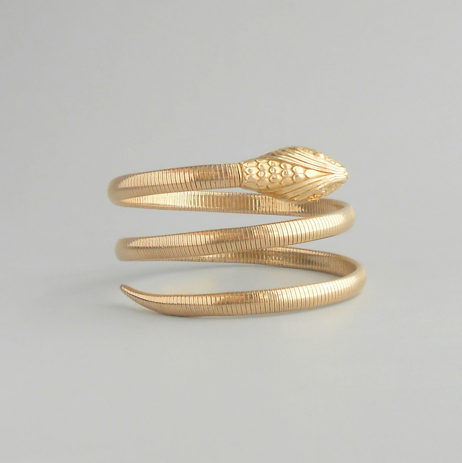 Gold Snake Bracelet. Forstner Gold Fill Double Coil.