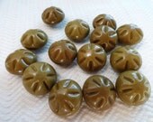 Caramel Celluloid Vintage Buttons - 6 Early 1900s Antique