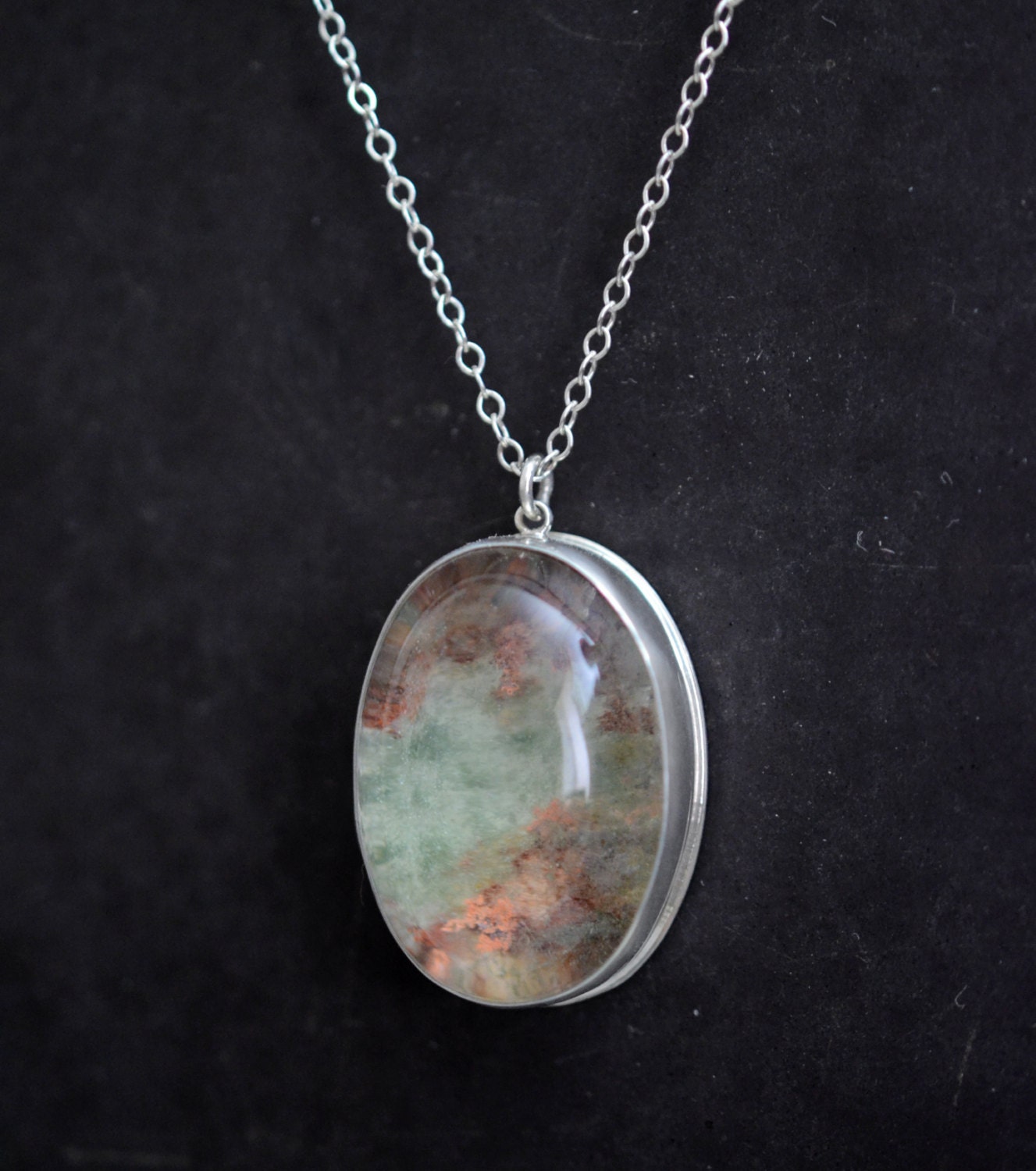 In my other world (no. 16)...phantom quartz in sterling silver necklace