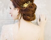 Molly Comb: gold flower w/ branch detail, made to order