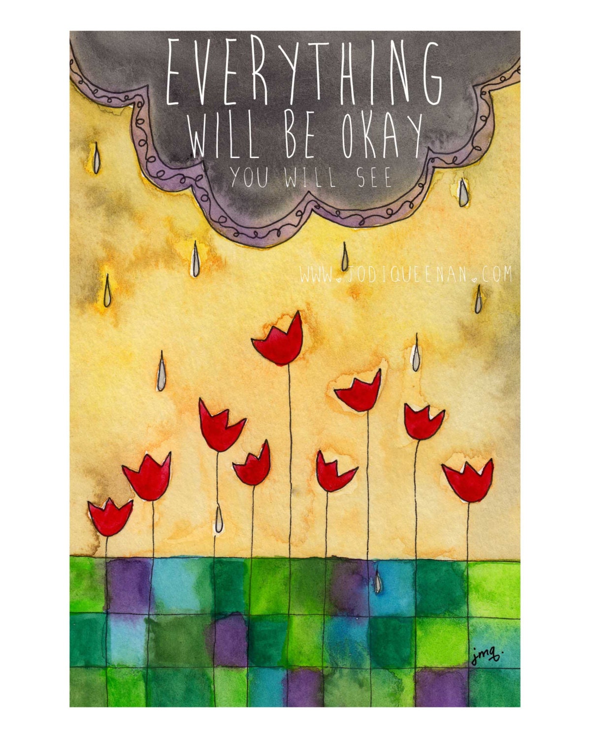 Everything Will Be Okay  (8x10) childrens art original adoption