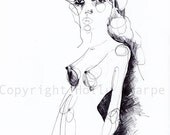 Biro pen sketch VII // ORIGINAL Ballpoint pen Drawing