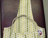 Polka Dot Yellow Little Purse and Shopping Tote Set - cotton print - spring - summer - IN STOCK