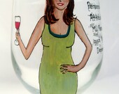 Personalized Wine Glass Funny Quote Diva Mint and Aqua