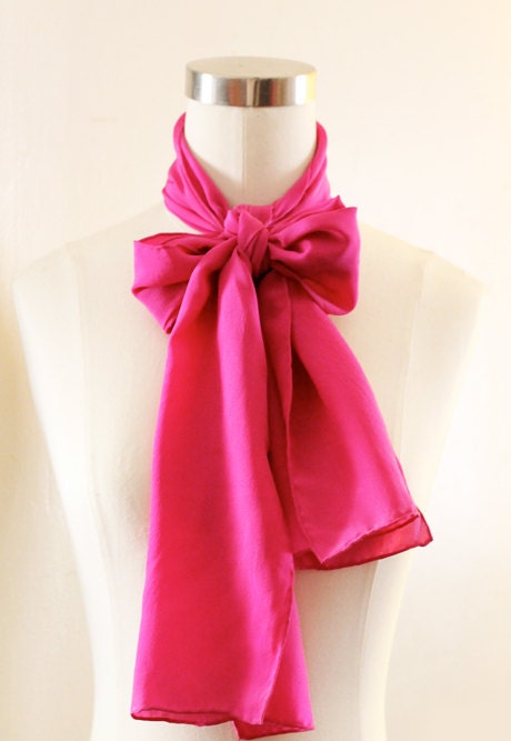 1980s Pink Rayon Scarf