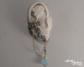 STEAMPUNK PRINCESS - OOAK brass,copper and teal ear cuff