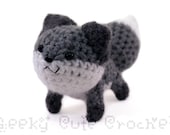 Gray Fox Amigurumi - crochet plush toy - MADE TO ORDER