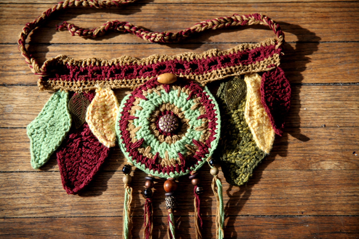 Nature nymph crochet hip wrap / pocket / utility belt