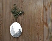 Canopy Necklace in Graphite - Hand Painted Tree Artwork Pendant (Can-PN-Gra)