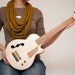 Les Paul style Tenor ukulele Natural wood semi-hollow electric