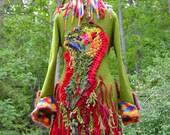 Embroidered Shaggy sweater COAT. Size M/L. Ready to ship