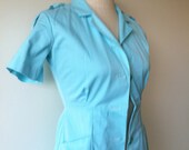 60s VIntage Minty Aqua Scout Pencil Dress