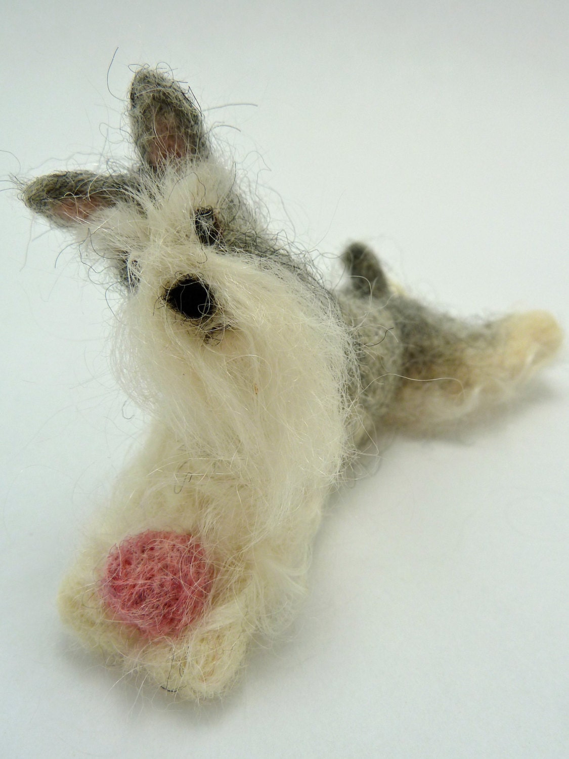 Felted Mini Schnauzer, Small Custom Dog, Felted Wooly Friend made to order