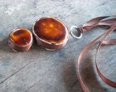 Brown Cosmic Necklace Earth colors Ceramic Jewelry