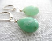 Chrysoprase earrings - green earrings - silver earrings - L A U R E N