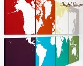 World Map Extra Large Colorful Wall Art - Original Painting Made Just for You - 24x48