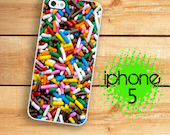 iPhone 5 Case Rainbow Candy Sprinkles  / Hard Case For iPhone 5. Plastic or Rubber Trim