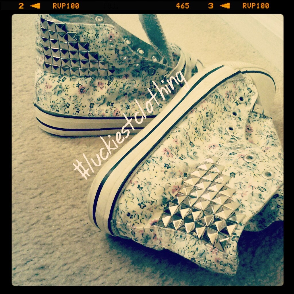 Studded Floral High Tops