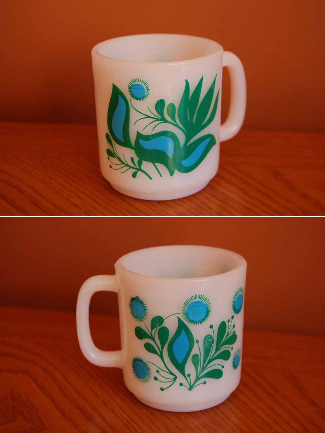 Retro Glasbake Milk Glass '60s Mug