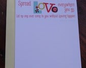 SALE - Spread Love Mother Teresa Blank Card with Pearlescent Envelopes (A2) (set of 5). Mother Teresa Inspirational cards. Spread Love