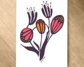 Floral Greeting Card 5x7 - blank